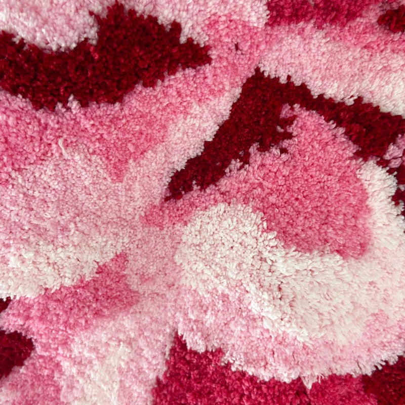 USTIDE Pink Flower Rug, Non Slip Washable Bathroom Mat, Vintage Pink Bath Mat, Bath Rug Set, Area Rug with Rose for Living Room Bedroom Girls Room Kitchen (2FTx3.6FT) - Image 4